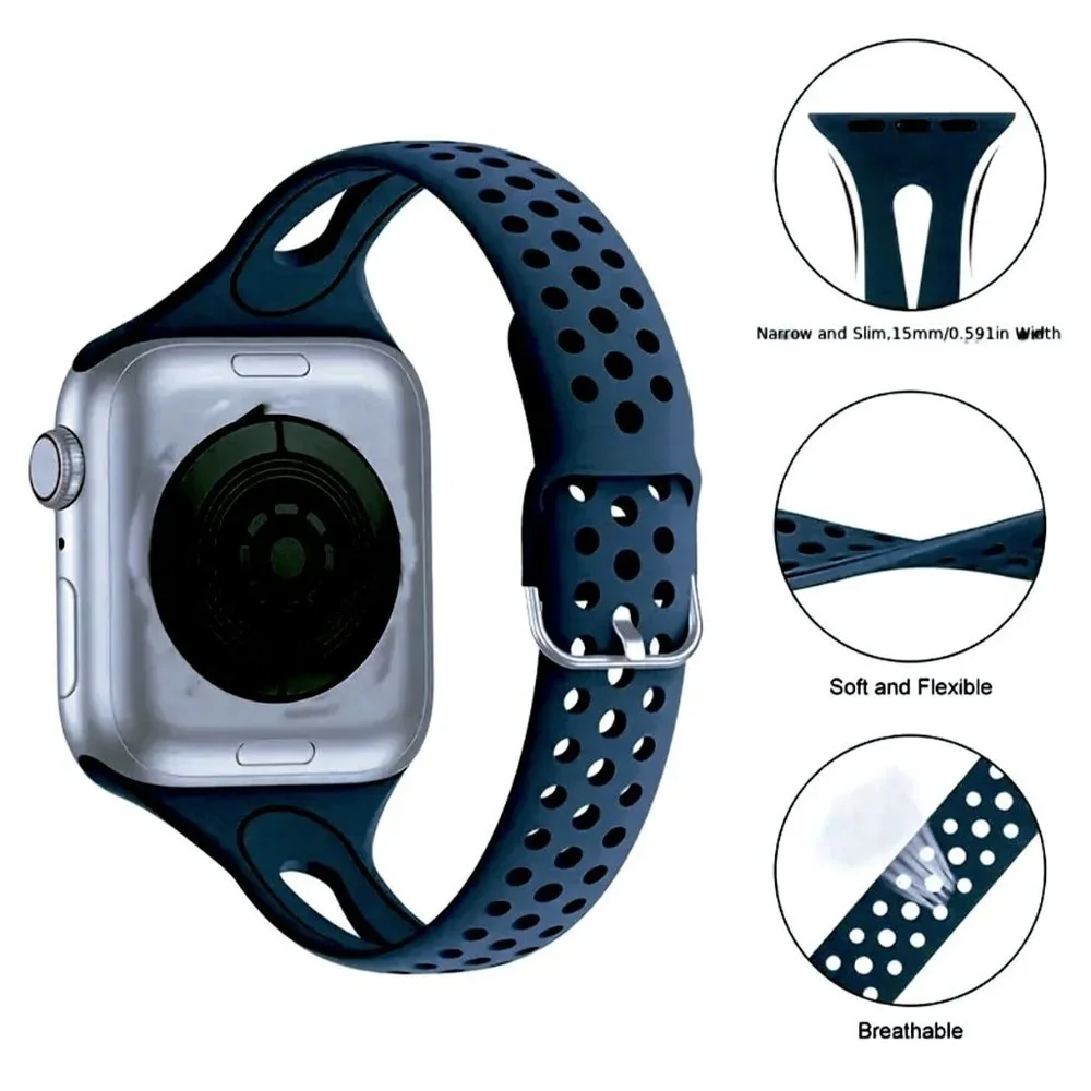 Apple Watch SLIM Silicone Band - NAVY BLUE - 38mm/40mm/41mm
